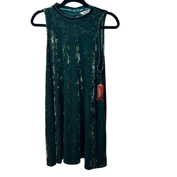 Arizona Jean Company Emerald Green Jewel tone crushed velvet dress size XL nwt - Picture 2 of 5